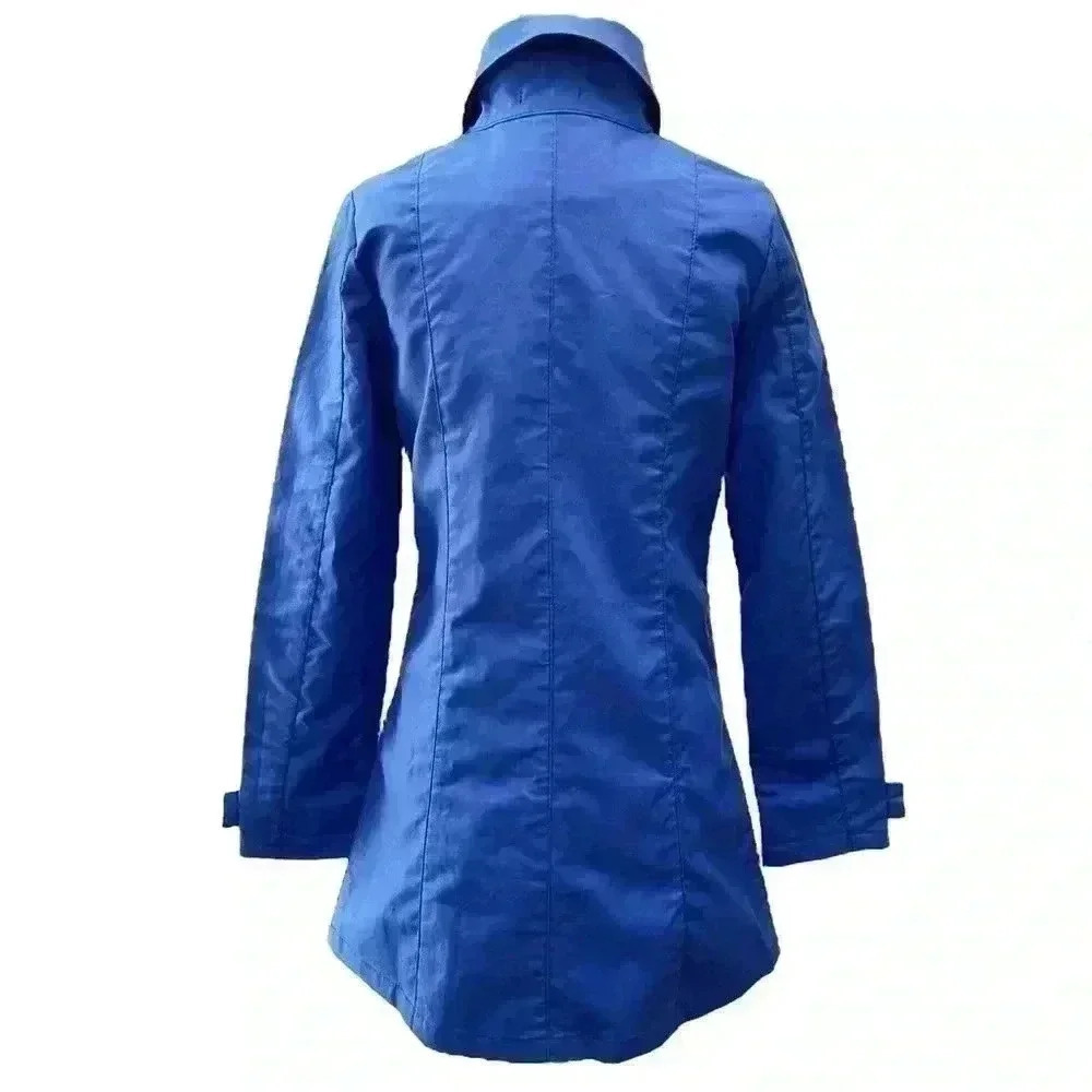 Scotch & Soda Trench Coat Lightweight Utility Jacket Cotton Cobalt Blue XS NEW - Picture 5 of 16
